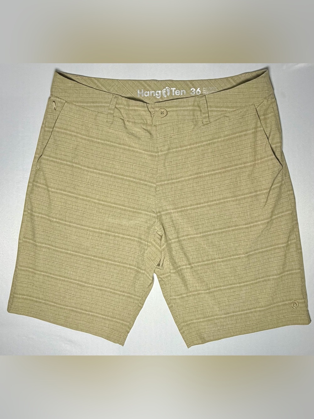 Hang Ten Chino Hybrid Swim Shorts Tan Men's Size 36 Very Good